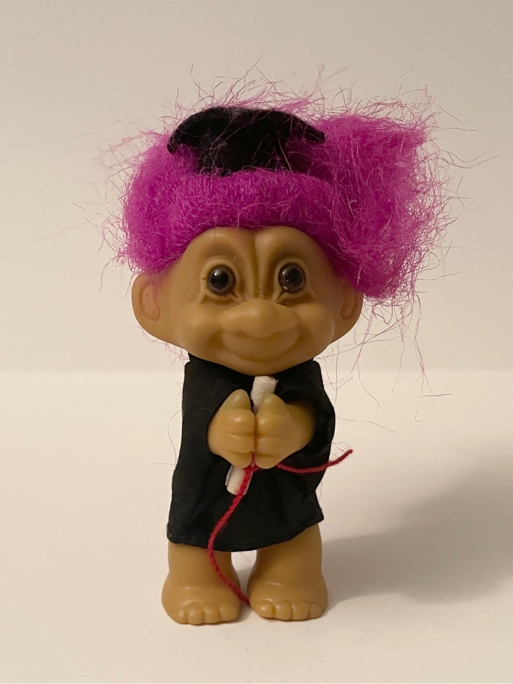 Vintage Russ Graduation Troll Doll Purple Hair Hugger Squeeze